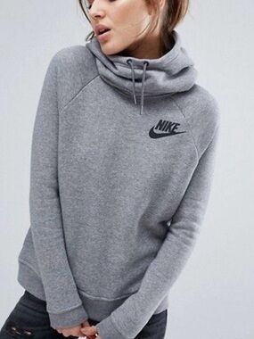 Nike Gray Cowl Neck Pullover Hoodie